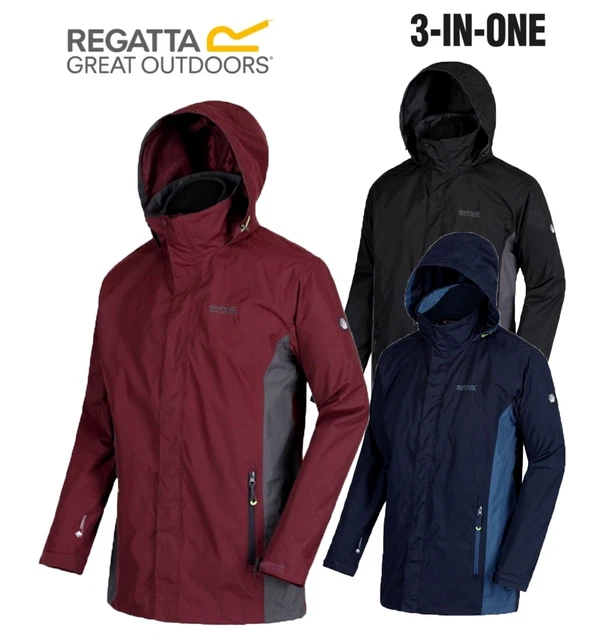 Regatta Mens Telmar 3in1 Waterproof Outdoor Hiking Walking Classic Jacket Coat