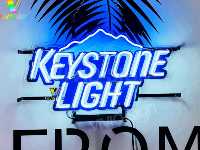 Keystone Light Mountain Beer 24"x20" Neon Light Sign Lamp HD Vivid With Dimmer