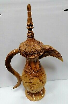 Beautiful kettle decor olive wood figure hand carved Bethlehem gift 47*30 cm