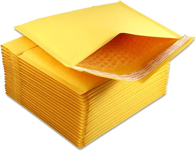 5  Size #CD 7.25 X 8 Kraft Bubble Mailers Self Sealing Bulk Padded Ship