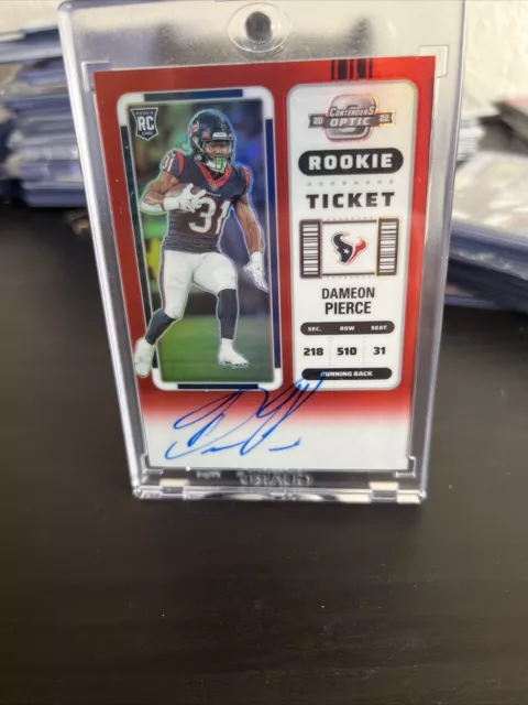 2022 Panini Contenders Optic Dameon Pierce Red Rookie Ticket Auto /149
