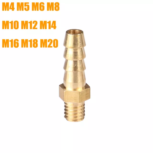 Brass BSP Male Thread x Hose Tail Connector Taper Pipe Fittings Tubing Air Water