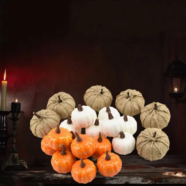 22 piece Rustic Harvest Foam Artificial Pumpkins for  Kitchen Decor