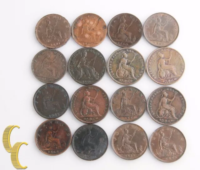 1821-1884 Großbritannien Farthing Menge (16 Münzen) George IV William Victoria