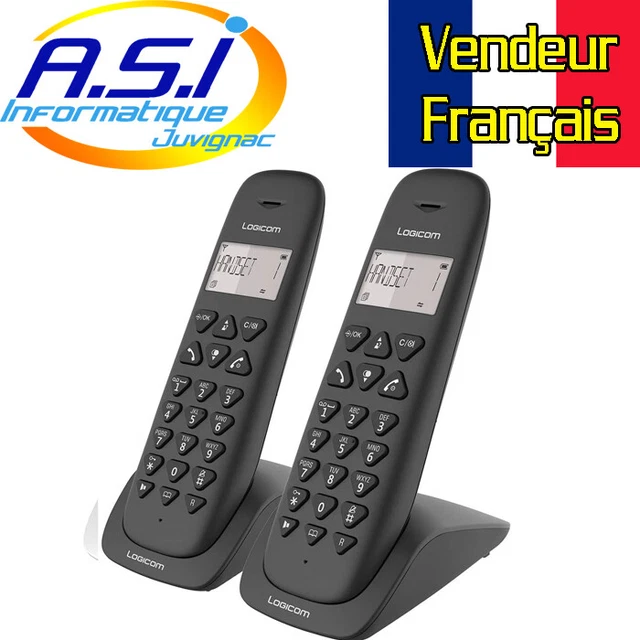 Téléphone Sans Fil Philips DUO CD1402B/24 Vintage - 2 Combinés Noirs