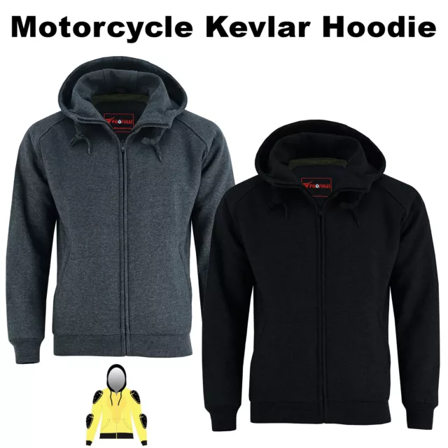 Motorrad Hoodie aus Kevlar Herren gepanzerter Motorrad Kapuzenpullover - Fleece Kapuzenpullover
