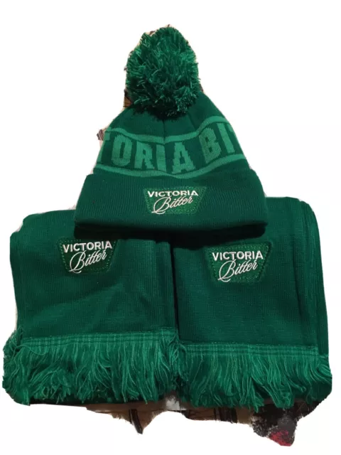 Genuine VB Beanie And Two VIctoria Bitter Scarfs