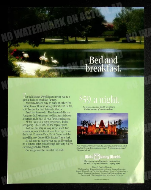 Walt Disney World Resort Hotel 1989 Trade Print Magazine AD Poster ADVERT