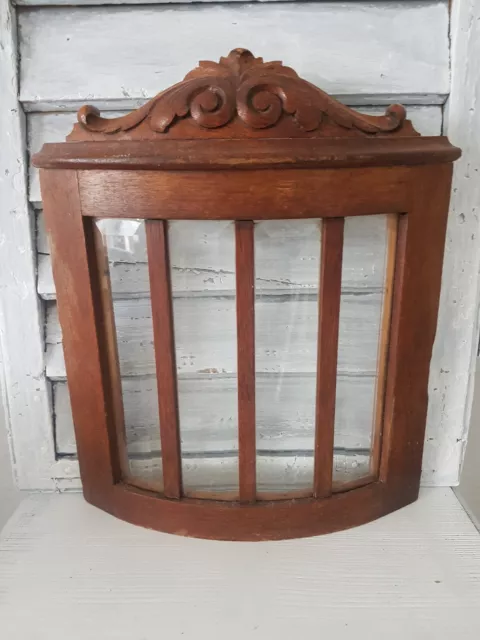 Vitrinentür Mittelteil Holz Schnitzerei Krone Alt Antik Brocante Top Zustand!