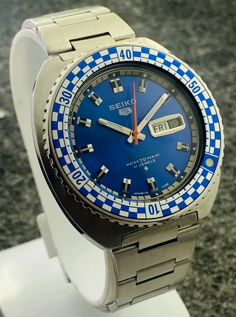 Vintage Seiko Rally Diver 6119-7173 Automatic 21J Rotating Bezel D/D Men's Watch