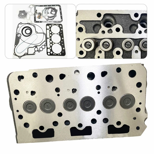 COMPLETE CYLINDER HEAD Assy + Valves + Full Gasket Kit For Kubota D782