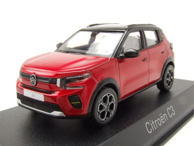 Miniature NOREV 1/43 Citroën C3 2024 : Blanc Polaire Toit Noir, Métal, Occasion