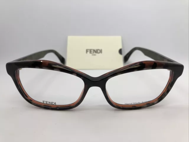 NEW Fendi FF 0094 D5T Gray Spot Havana Orange 54.15.140 Women’s Eyeglasses Frame