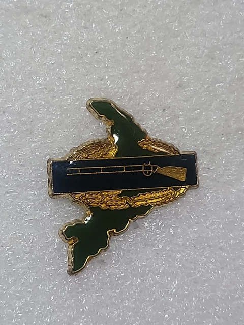 VINTAGE US MILITARY Army Hat Pin Badge W/Eagle E Pluribus Unum Silver - Foto 3