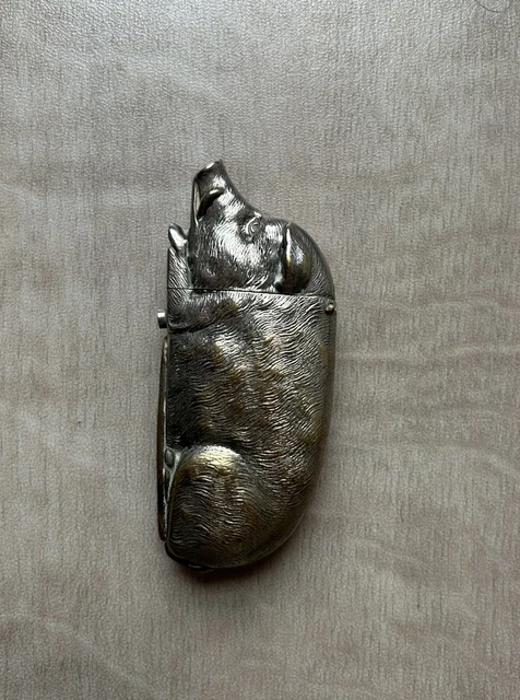 Vide-poche/cendrier Ancien En Métal Forme De Cochon Sanglier - Objet Décoratif Vintage Français XXe Siècle