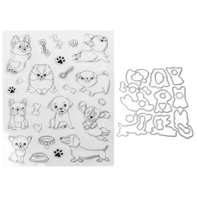 Dog Embossing Die Cuts and Transparent Silicone Stampers for DIY Scrapbooking 2