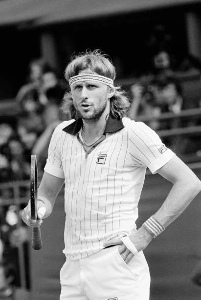 Photo Tennis 1981 Bjorn Borg Réagit Face à Vitas Gerulaitis – USA – Collection