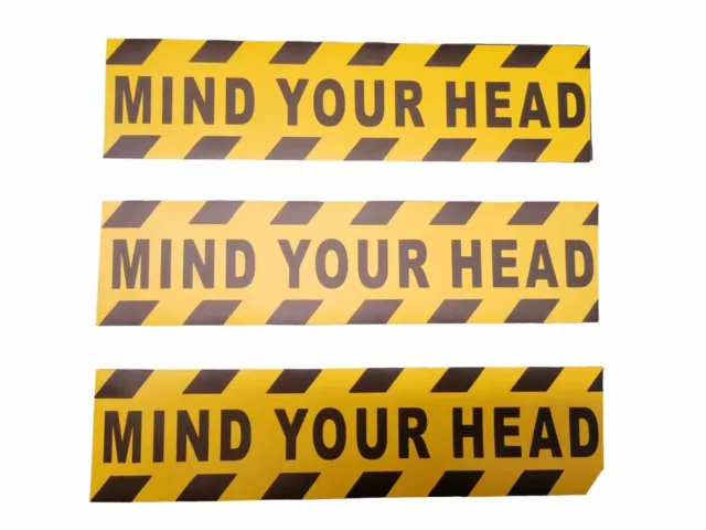 Safety Caution Sign Mind your head  - x 2   Vinyl Label Decal Sticker