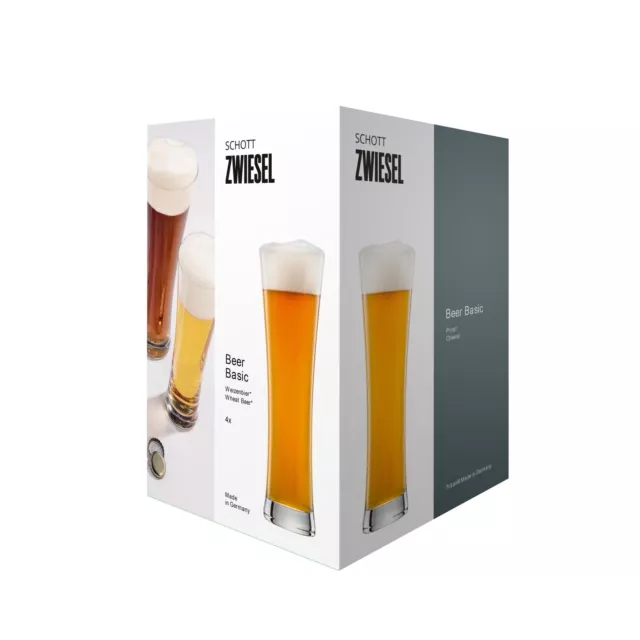 SCHOTT ZWIESEL Serie BEER BASIC Weizenbierglas Weißbierglas 4 Stück 0,5 Liter 2