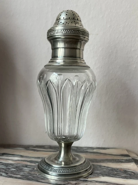 SUCRIER CRISTAL TAILLE Couvercle Avec Pince EUR 14,00