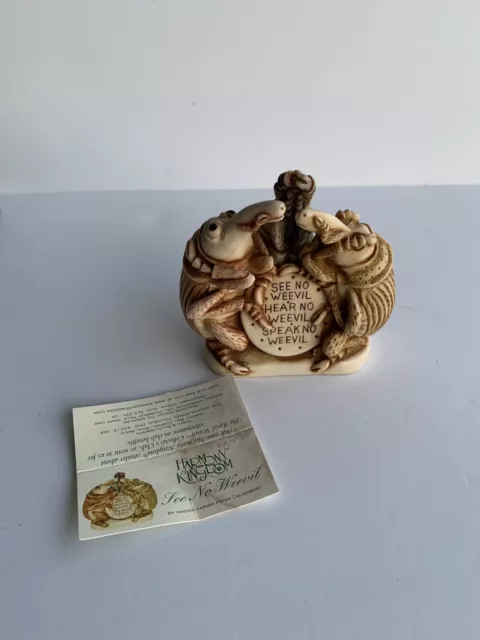 Vintage Harmony Kingdom See No Weevil  Figurine Trinket Box Retired no box