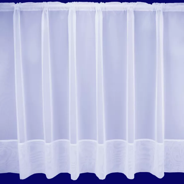 Plain Envelope Hem White Plain Voile Net Curtain - Sold In Set Sizes - Free Post