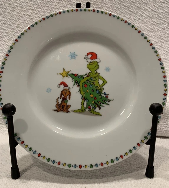 NEW Set Of 2 ZRIKE THE GRINCH WHO STOLE CHRISTMAS TREE DESSERT SALAD PLATES