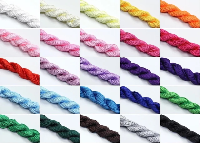 (0,10€/m) 25m Nylon Schnur Kordel 1mm Band Garn Flechtkordel Makramee Shamballa