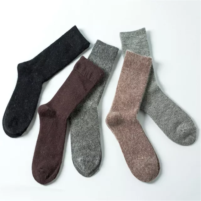 1 Pairs Angora Cashmere Wool Sock Mens Socks Comfortable Warm Pure Color Black