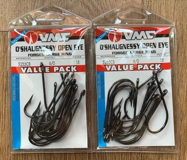 2 Packs VMC 9171 PS Open Eye Siwash Hooks Choose Size 1/0 - 8/0