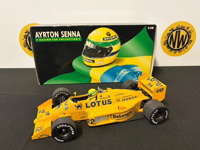 Miniature Minichamps 1/18 Lotus F1 Honda 99T - Senna, Vainqueur Monaco 1987