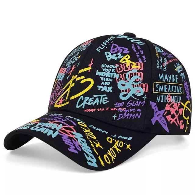 Fashion Letter Baseball Cap Graffiti Hip Hop Hat Hommes Snapback Réglable Coton