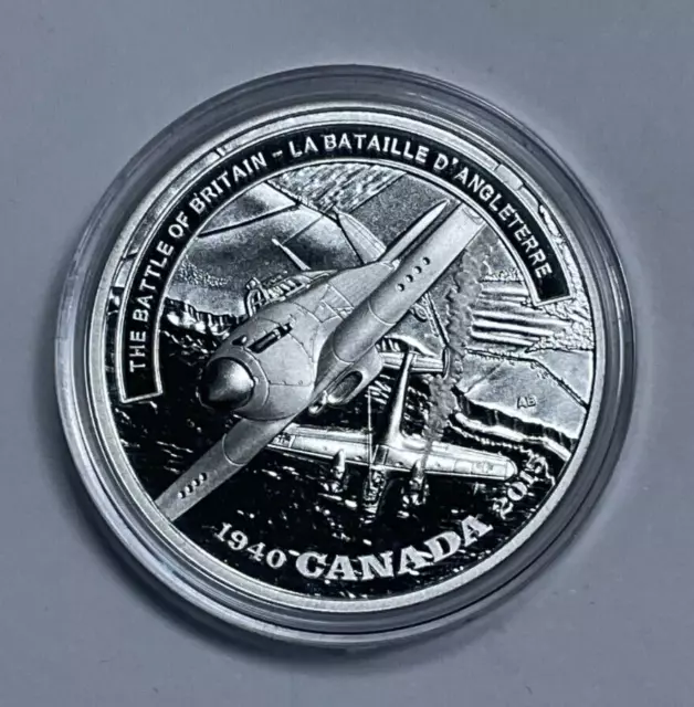 Canadá 2015 $20 1 oz .9999 Plata Fina Segunda Guerra Mundial Frente de Batalla Serie, B de B