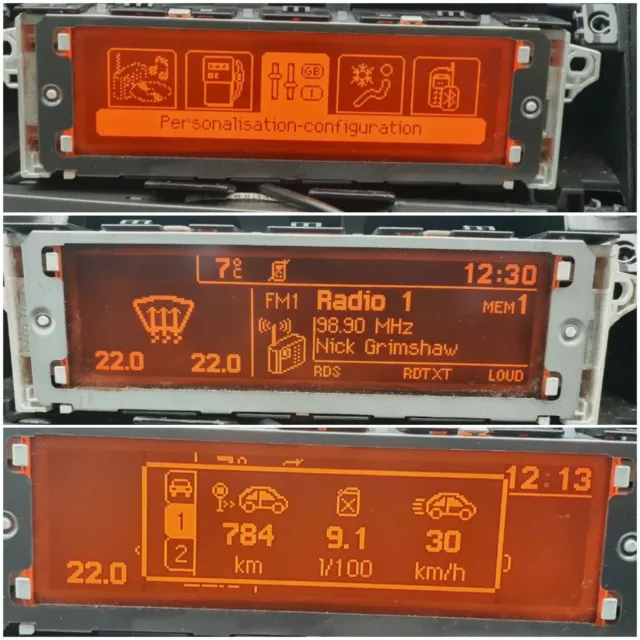 Peugeot 407 display screen RD4 radio LCD Multi function clock dash 2.2 petrol