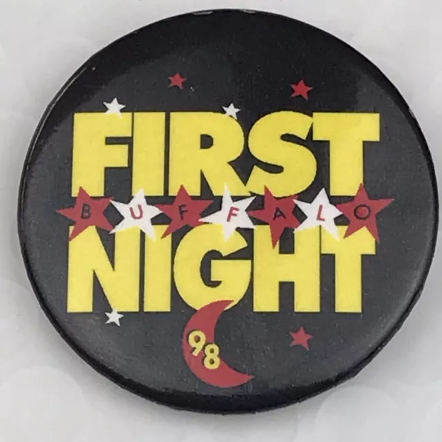 Buffalo NY First Night 1998 Vintage Pin Button Pinback 90s