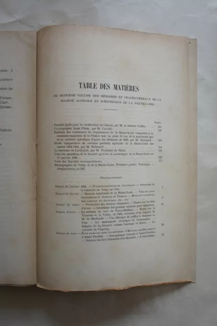 HAUTE-LOIRE. Société agricole et scientifique. 1894-95. Truchard du Molin : la B 2