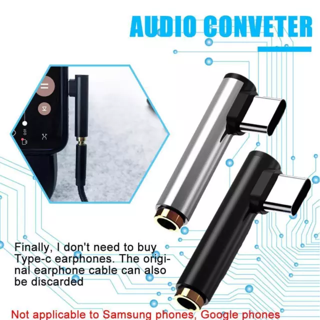 For USB Type C to 3.5mm Female Headphone Aux Audio Braided Adapter Jack ````