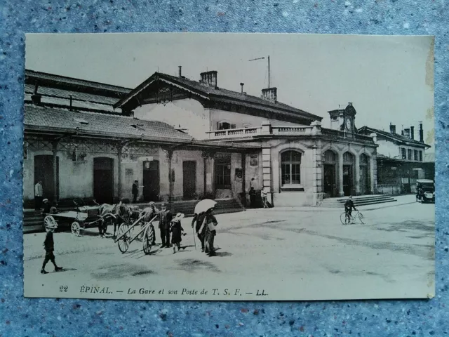 Cpa Epinal La Gare Et Son Poste T.s.f.