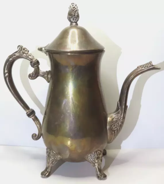 Vintage Silverplate Teapot Silver Plate Coffee Pot Pitcher Home Décor 10.5" Tall