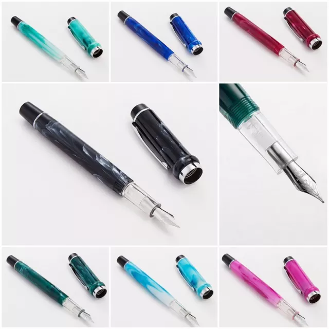 SKB F20 Plastic China Fountain Pen Screw Cap Fine Nib 0.5/0.38mm Writing Gift