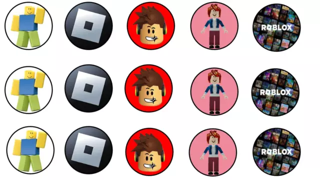 15x Pre cut edible Roblox cupcake topper