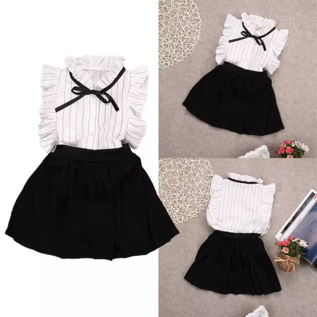 Abiti per bambina t-shirt top + gonne pantaloncini bambini bambino bambino set vestiti abito