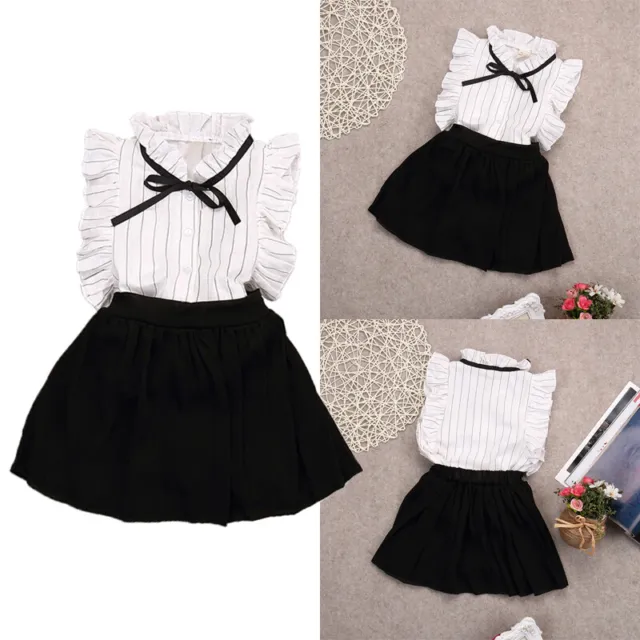 Girls Outfits T-shirt Tops +Skirts Shorts Kids Baby Toddler Clothes set Dress