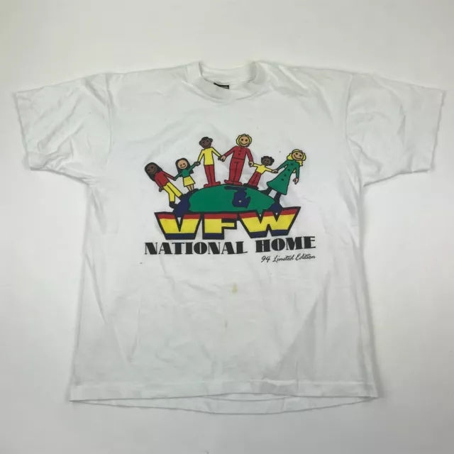 VTG Fruit of the Loom VFW National Home '94 Graphic T Shirt sz XL