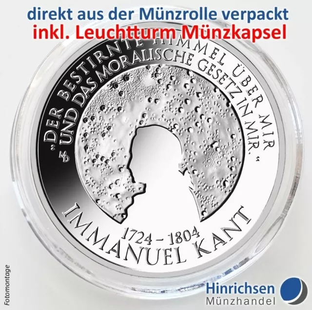 20 Euro Münze "300. GEBURTSTAG IMMANUEL KANT" 2024 bfr. ST Silber inkl. Kapsel