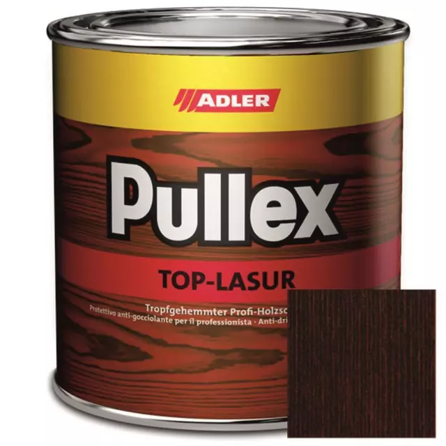 Adler Pullex TOP-LASUR - Profi Holzlasur - für Außenbereich | Wenge 750 ml