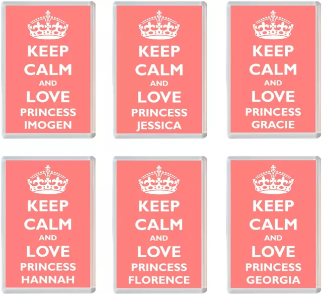 Keep Calm and Love Princess (VARIOUS NAMES) Jumbo Fridge Magnet - Present Gift