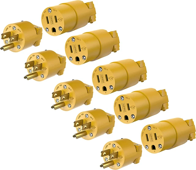 ELECTRICAL REPLACEMENT PLUG & Connector Set, Extension Cord Ends Male