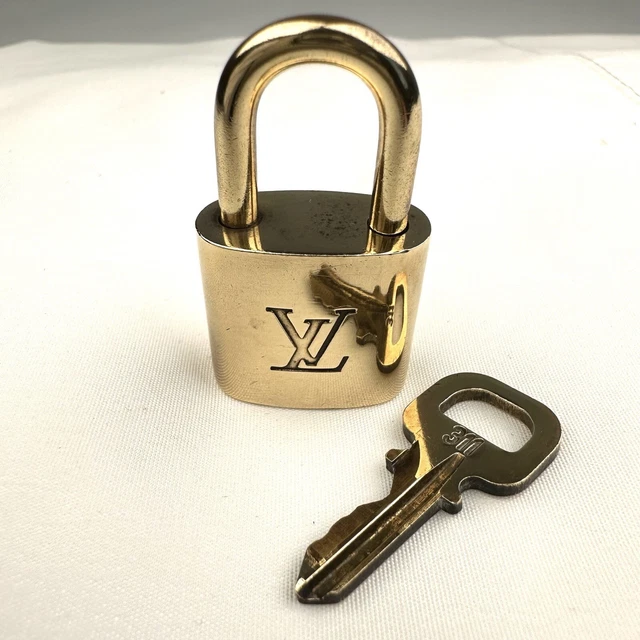 LOUIS VUITTON PadLock Lock&Key for Bags Brass Gold Number #311
