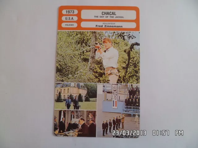 CARTE FICHE CINEMA 1973 CHACAL Edward Fox Terence Alexander Michel Auclair Badel